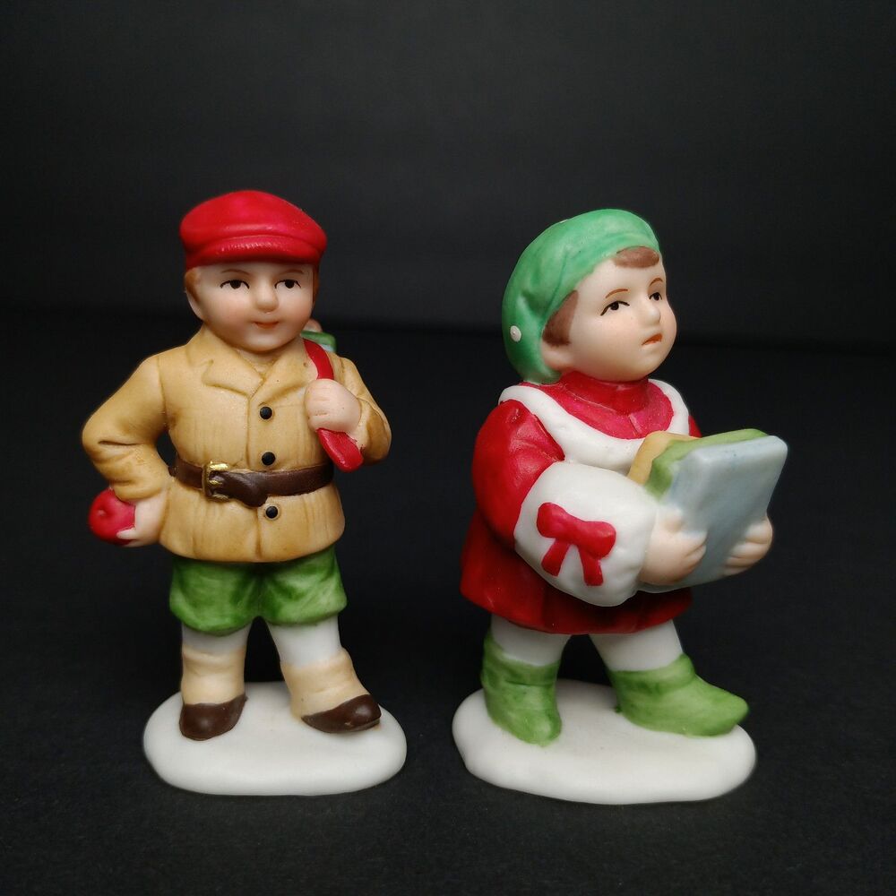 Vintage Lefton Colonial Village Christmas Figurines Children Carolers Decor